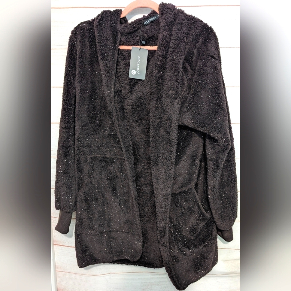 Nwt Zilcremo Super Plush Extremely Soft Chocolate 🍫 Brown 🤎 Hoodie Size Large